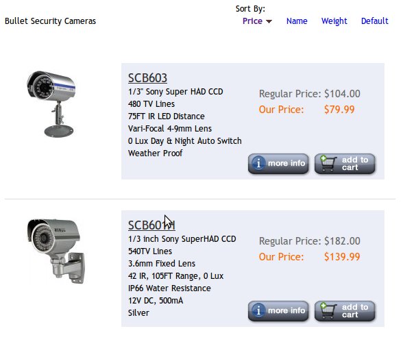 Bullet Camera Ordering System
